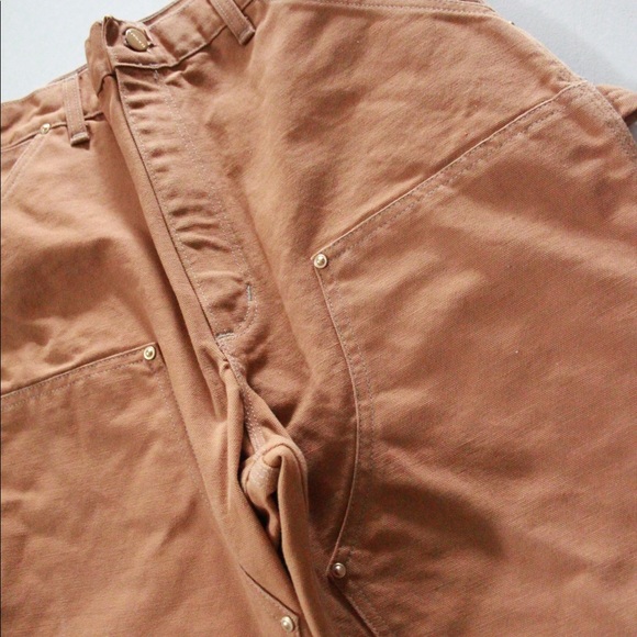 Carhartt Men's Double Knee Dungaree-Brown - Picture 2 of 6